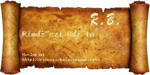 Rimóczi Béla névjegykártya