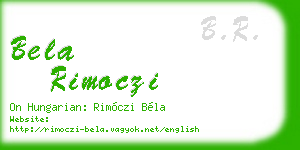 bela rimoczi business card